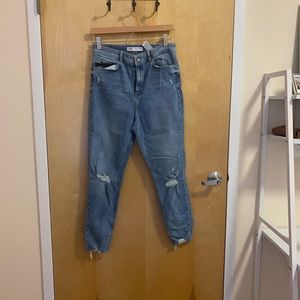 Zara high rise light ripped skinny jeans